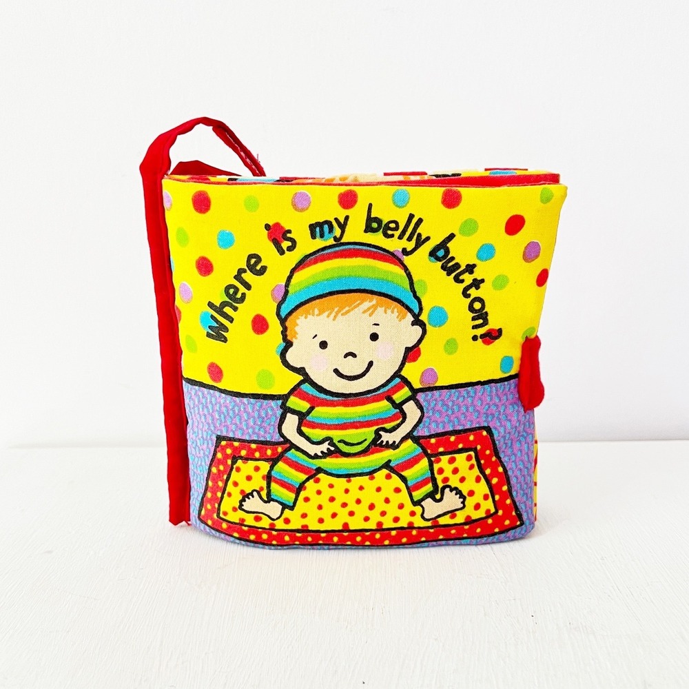 JellyCat Soft Cloth Book Yellow Where Is‎ My Belly Button Sensory Toy